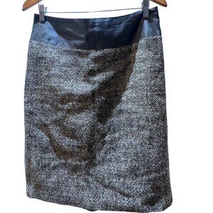 Philippe Adec Paris Wool and Leather Skirt